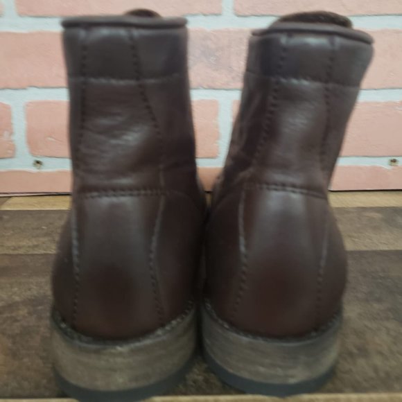 Frye Tyler Lace Up Brown Leather Booties main image 5